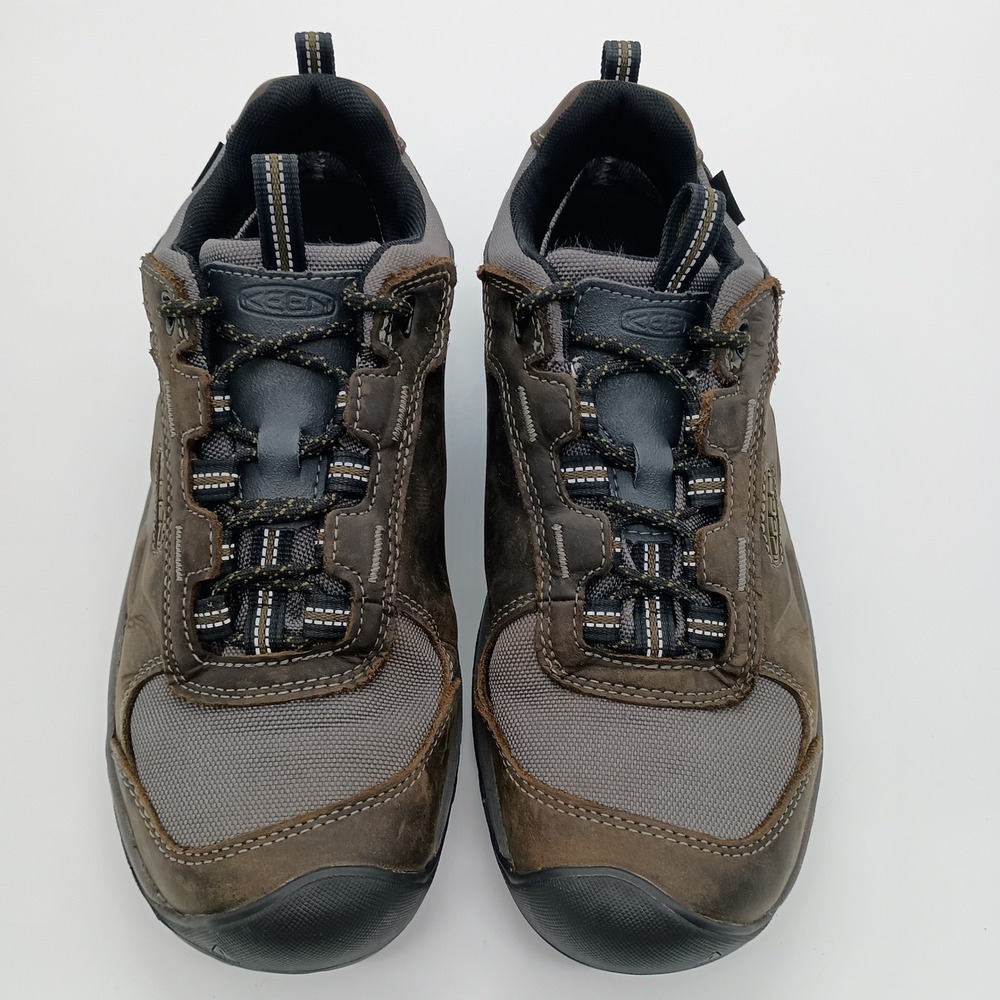Keen Steens Waterproof Hiking Shoes Mens 9 Brown Grey Leather Low Top - Picture 6 of 11